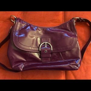 Coach purple patent leather shoulder bag